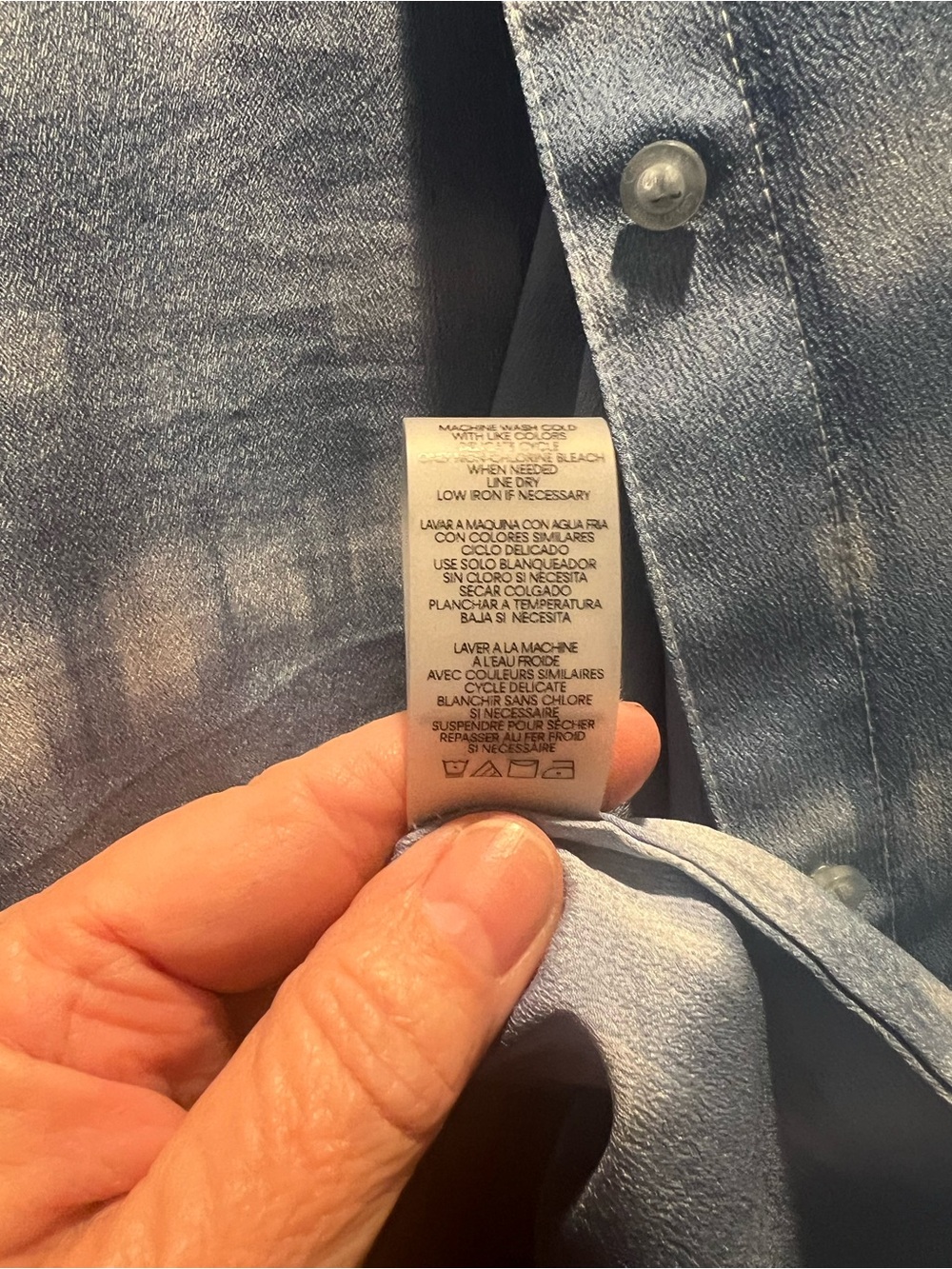 Calvin Klein Blue Tie-Dye Button-Up Shirt - Picture 3 of 3